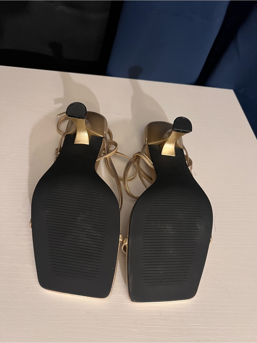 Piepiebuy Metallic Gold Strappy Heels Women’s Size 6.5 - Picture 5 of 8